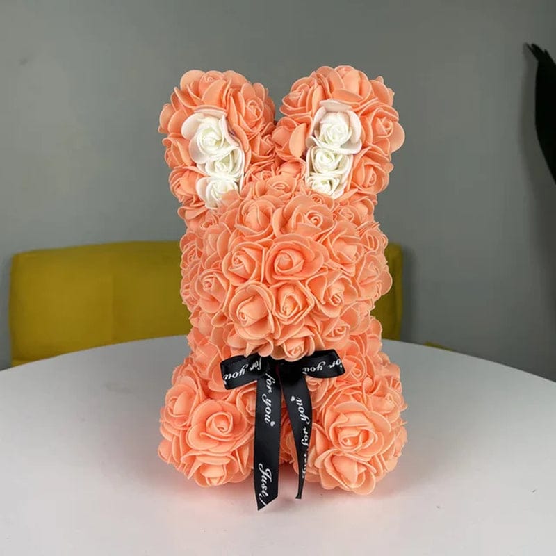 21 Colors Rose Rabbit 25Cm Artificial Flowers Rose Bunny with Box Mom Girlfriend Wedding Anniversary Birthday Valentine Day Gift