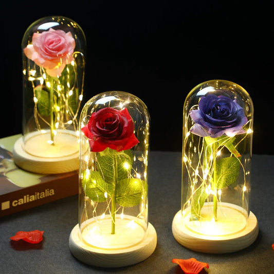 Enchanted Rose Lamp - Beauty and the Beast Inspired LED Light for Mother's Day