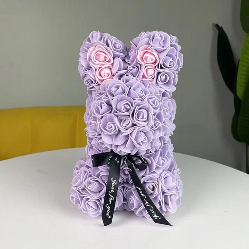 21 Colors Rose Rabbit 25Cm Artificial Flowers Rose Bunny with Box Mom Girlfriend Wedding Anniversary Birthday Valentine Day Gift